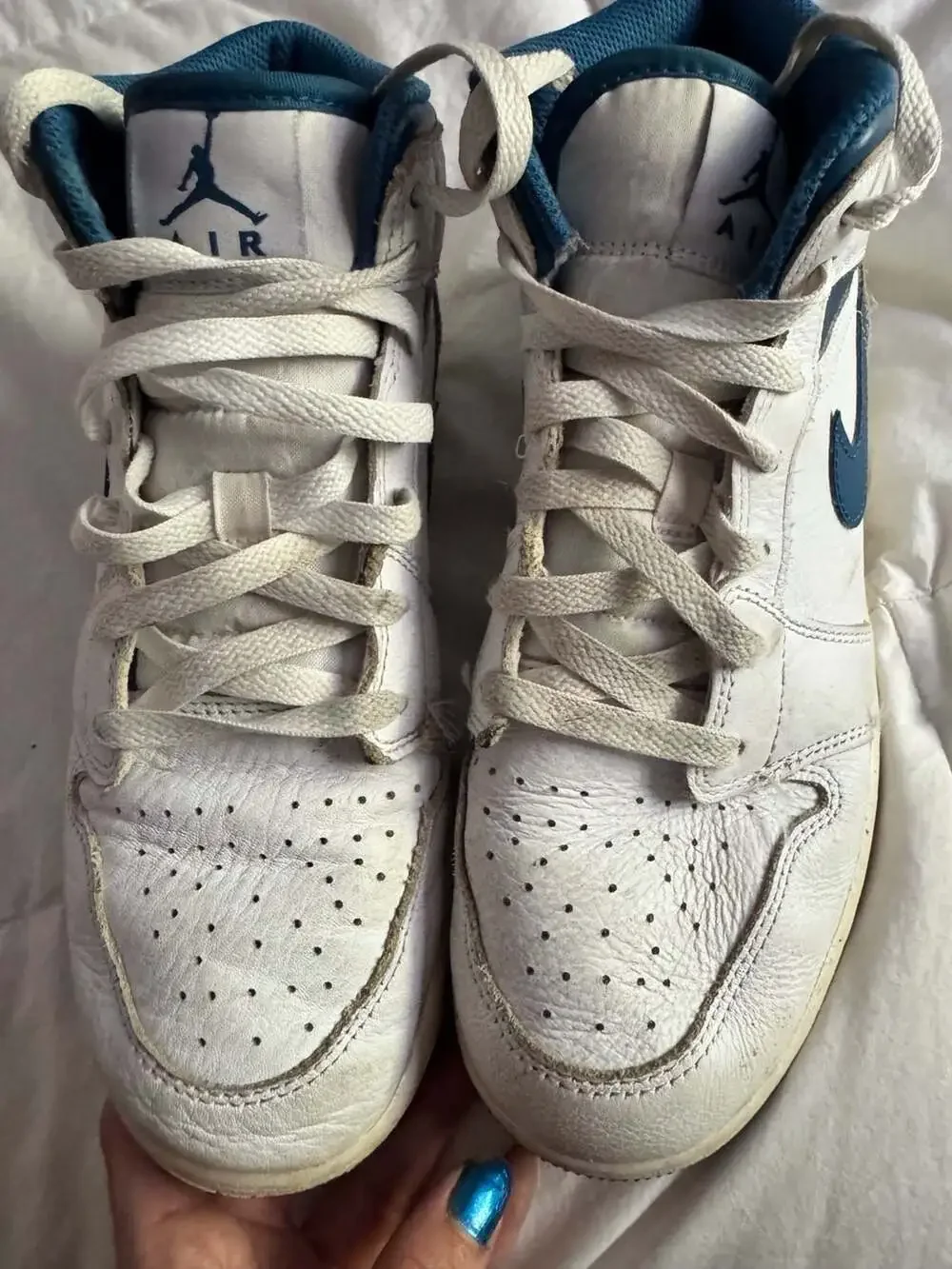 Nike Air Jordan 1 Mid SE GS Industrial Blue Older Kids' Shoes